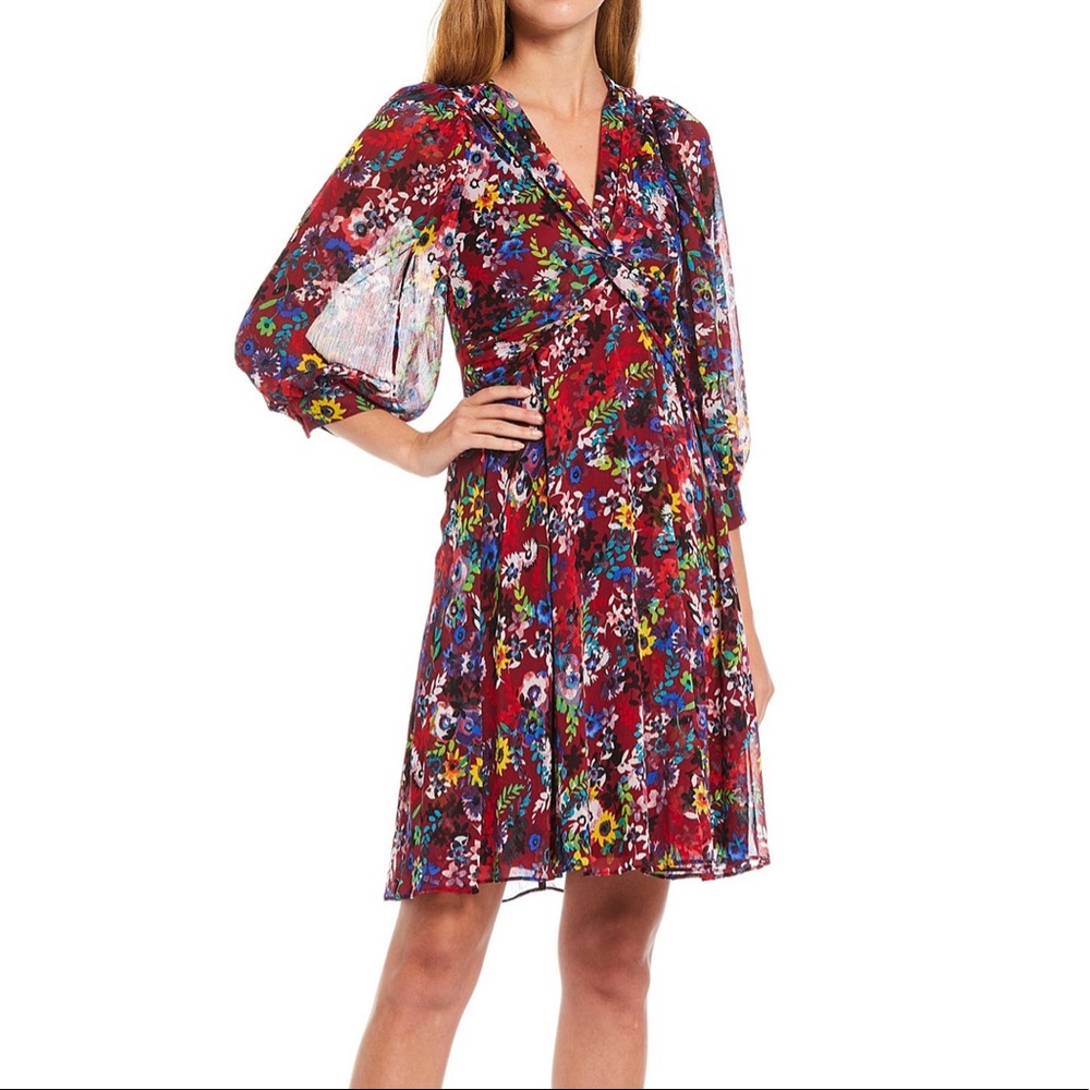 Calvin Klein Floral Bell Sleeve Dress